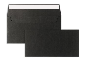 20 Briefumschlag Schwarz Matt/Metallic DIN Lang 110x220+30mm selbstklebend 